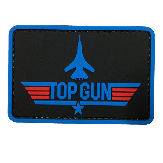 TP-CFX-BKNV - TOP GUN WITH FIGHTER PVC Patch Black and Blue