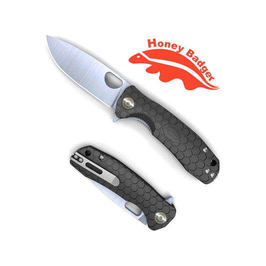 HB1008 - HONEY BADGER FLIPPER D2 LARGE BLACK