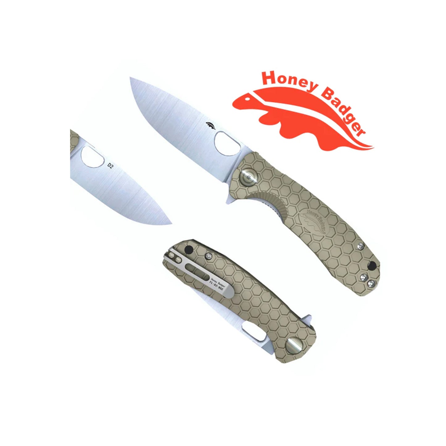 HB1009 - HONEY BADGER FLIPPER D2 LARGE TAN HBS1