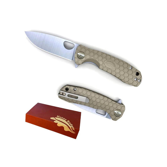 HB1010 - HONEY BADGER FLIPPER D2 LARGE TAN