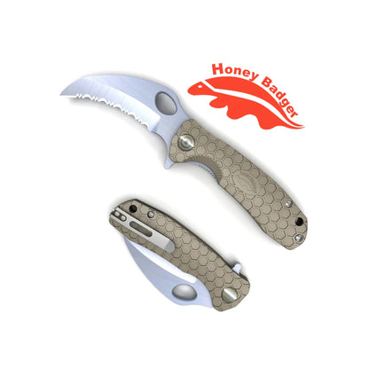 HB1112 - HONEY BADGER CLAW LARGE TAN SERRATED