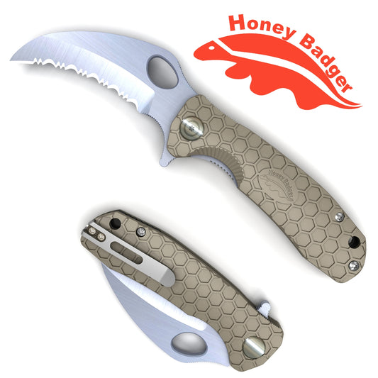 HB1112 - HONEY BADGER CLAW LARGE TAN SERRATED