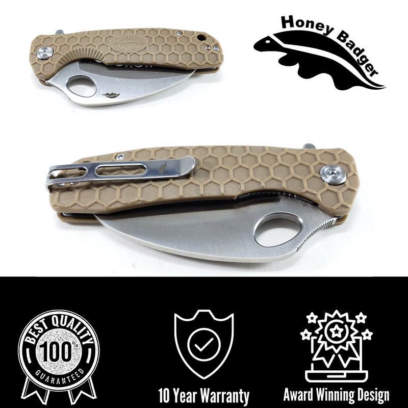 HONEY BADGER CLAW LARGE TAN SERRATED