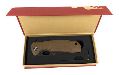 HB1010 - HONEY BADGER FLIPPER D2 LARGE TAN