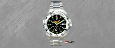The Defender Tritium H3 Silver Stainless Strap Watch